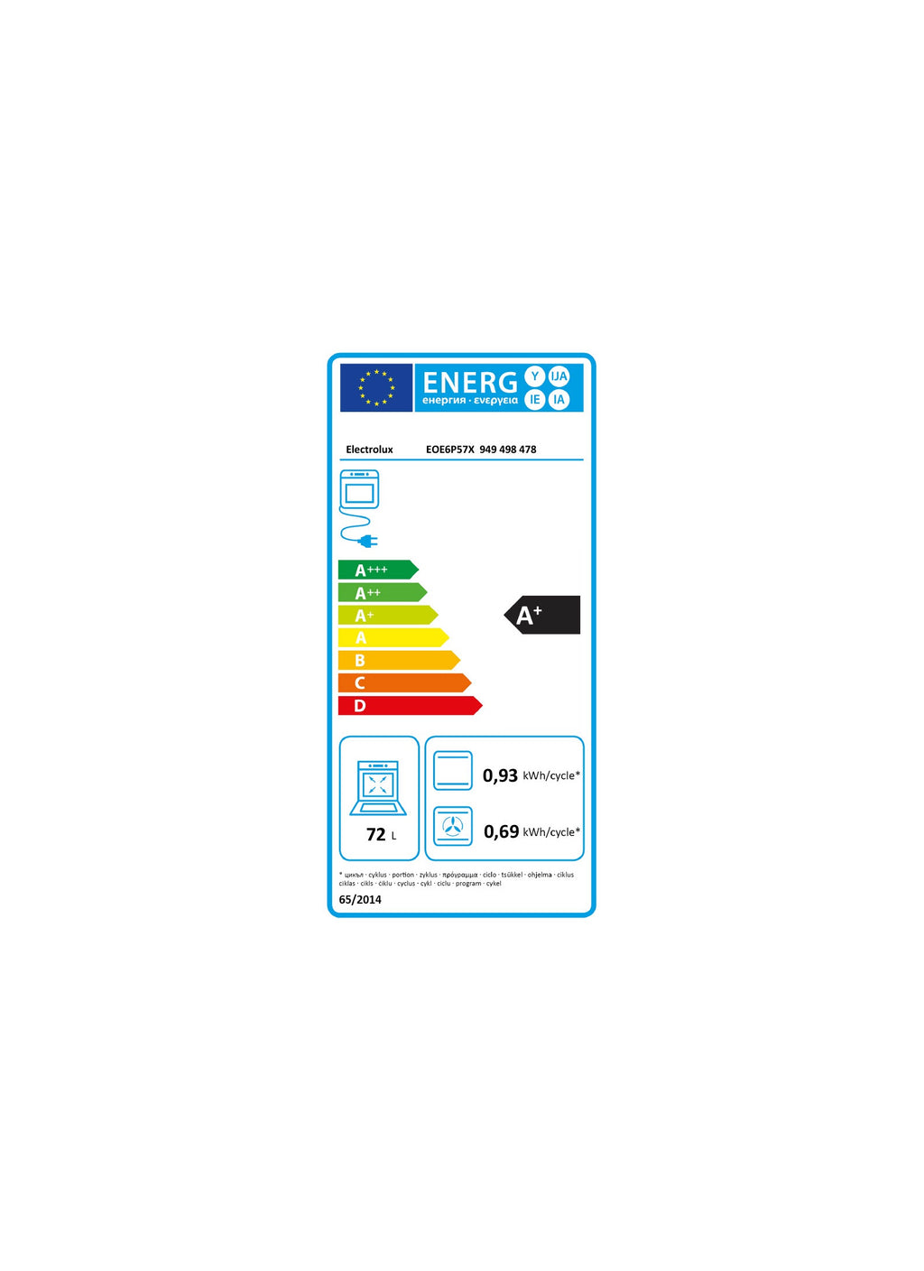 Four Pyro ELECTROLUX EOE6P57X - Pyrolyse - Chaleur pulsée - Porte froide - Rails télescopiques - Sonde de cuisson