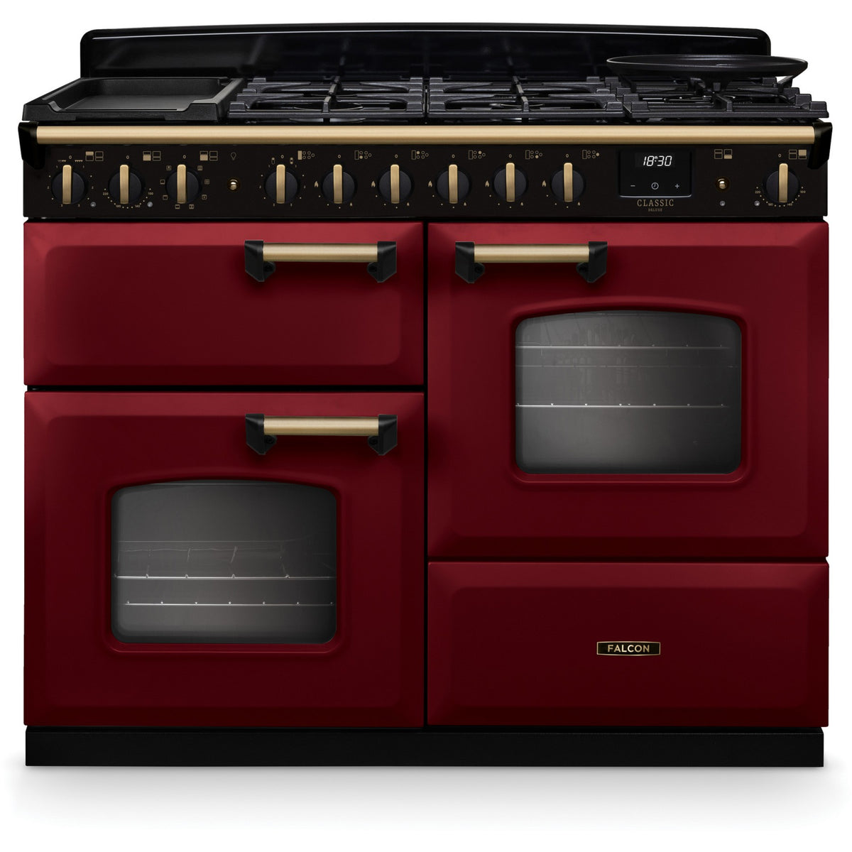Piano de cuisson mixte FALCON NGC TAB MIX 110 CM BORDEAUX LAITON ANTIQ