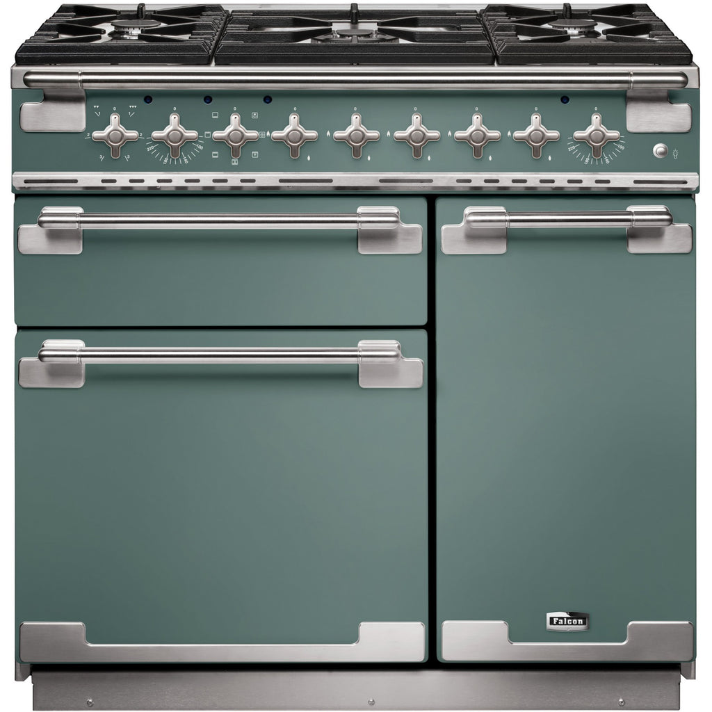 Piano de cuisson gaz FALCON ELISE 90 VERT MINERAL MAT NICKEL