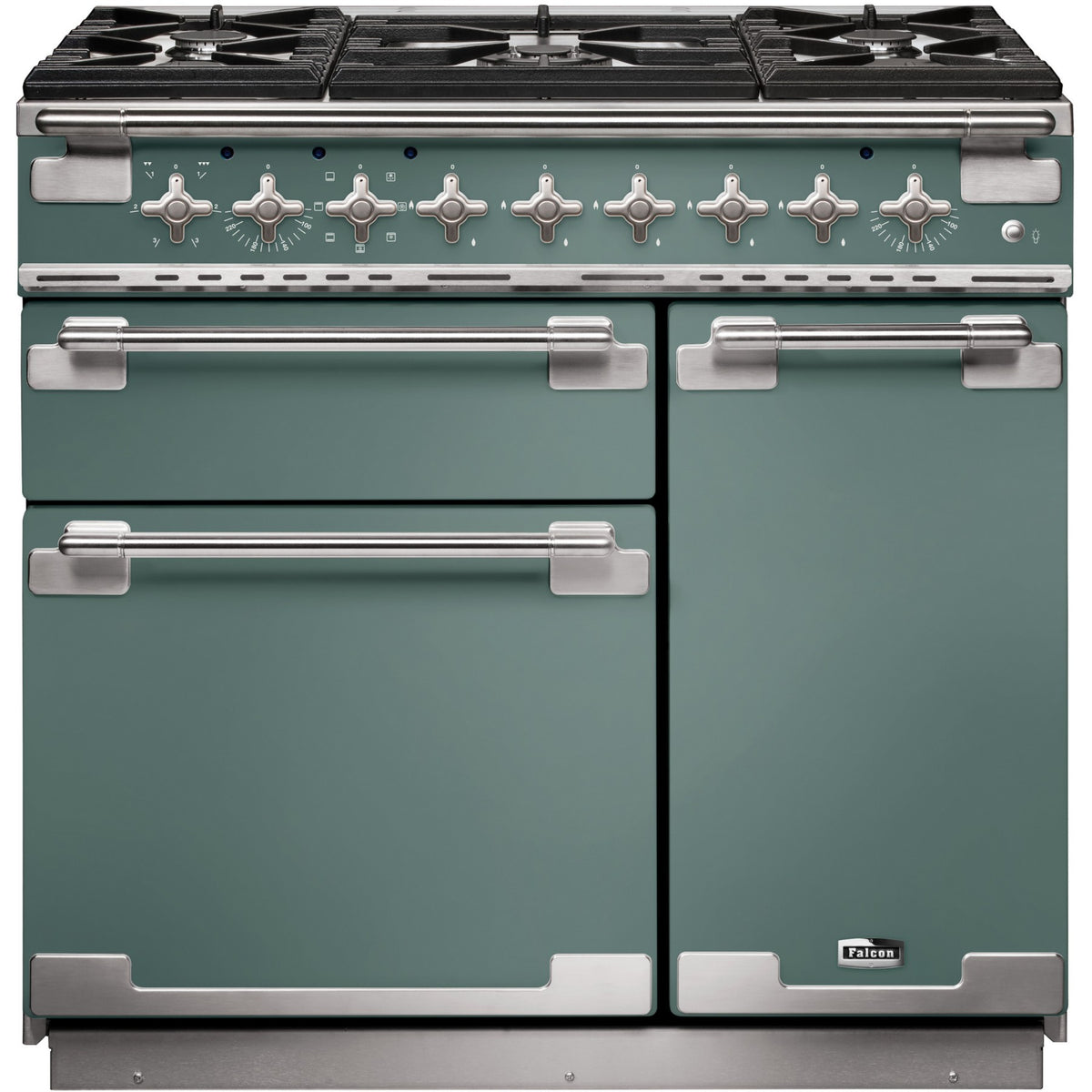 Piano de cuisson gaz FALCON ELISE 90 VERT MINERAL MAT NICKEL