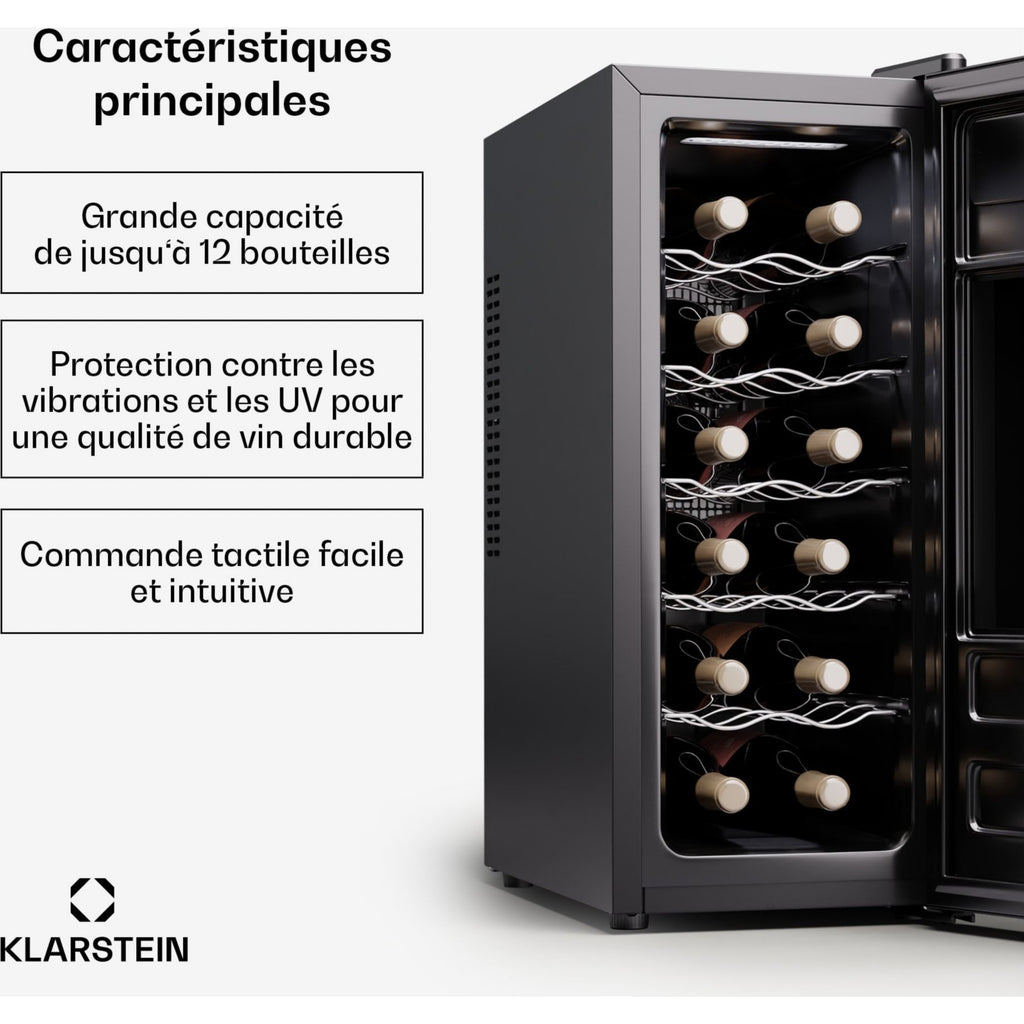 Cave à vin de service KLARSTEIN Silent Vino 12 Slim 12 bouteilles