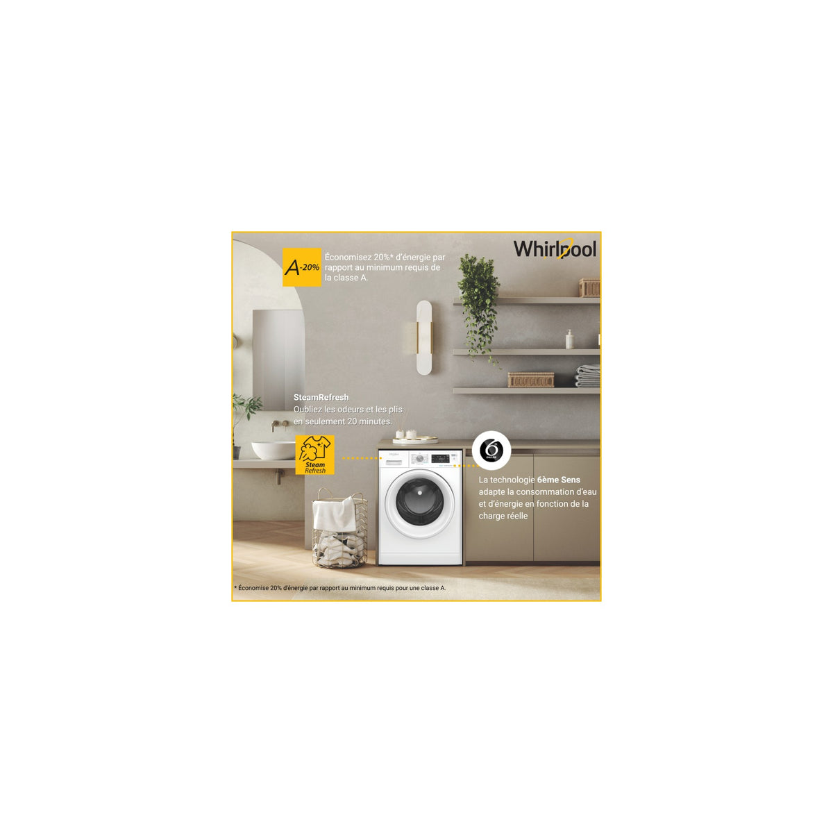 Lave linge hublot WHIRLPOOL FFBS8489WVFR Reconditionné
