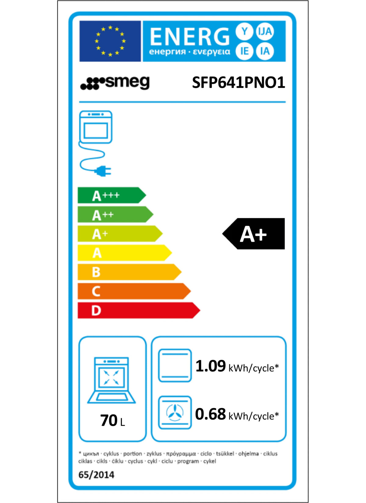 Four encastrable SMEG SFP641PNO1 - Pyrolyse - Chaleur tournante - Porte froide - Rails télescopiques