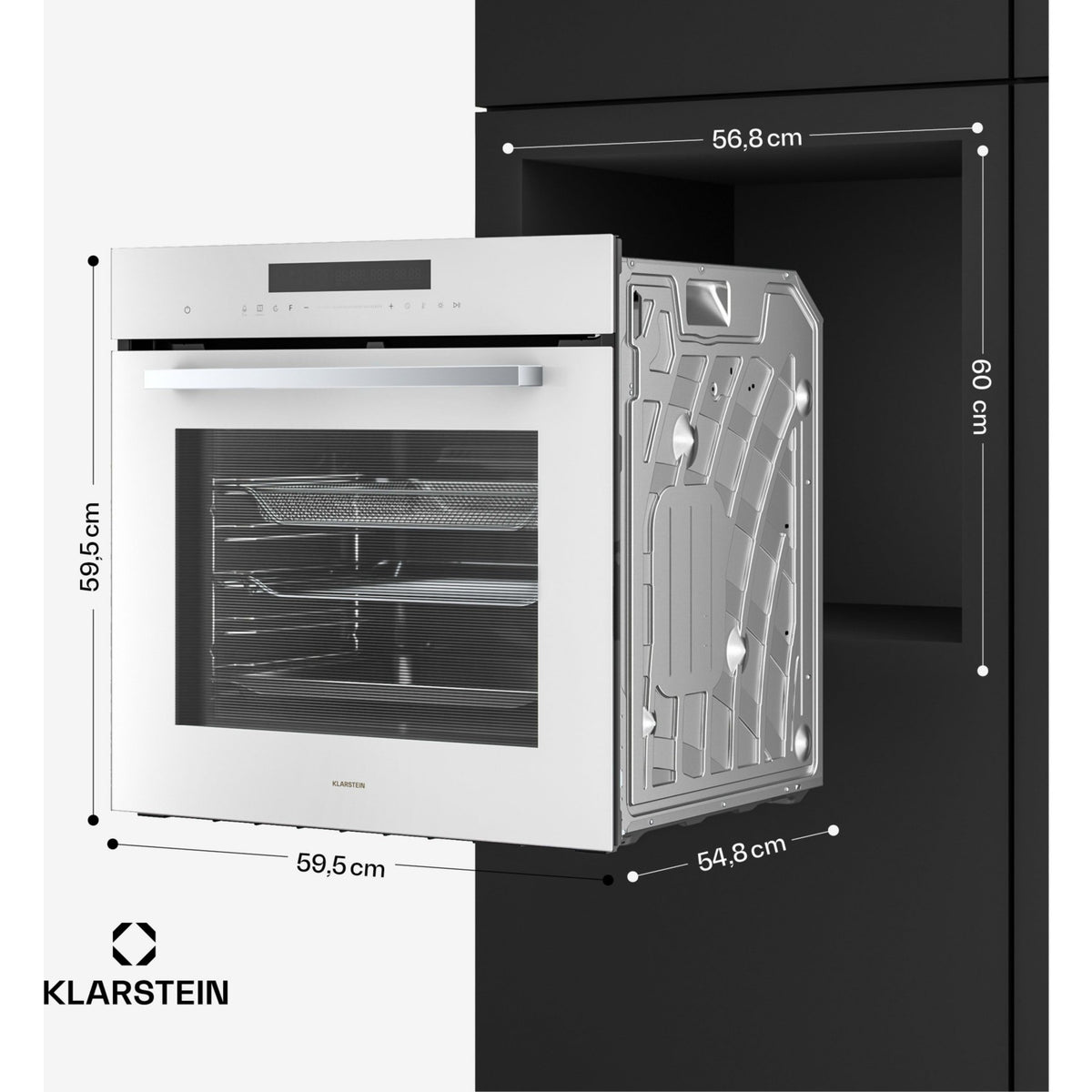 Four encastrable KLARSTEIN Airjet fonction Airfryer 2900W 72L Blanc