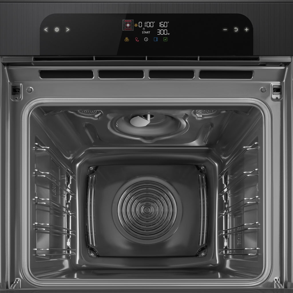 Four micro onde combiné SMEG SO6202M2B - Combiné micro-ondes - Hydrolyse - Porte froide - Rails télescopiques