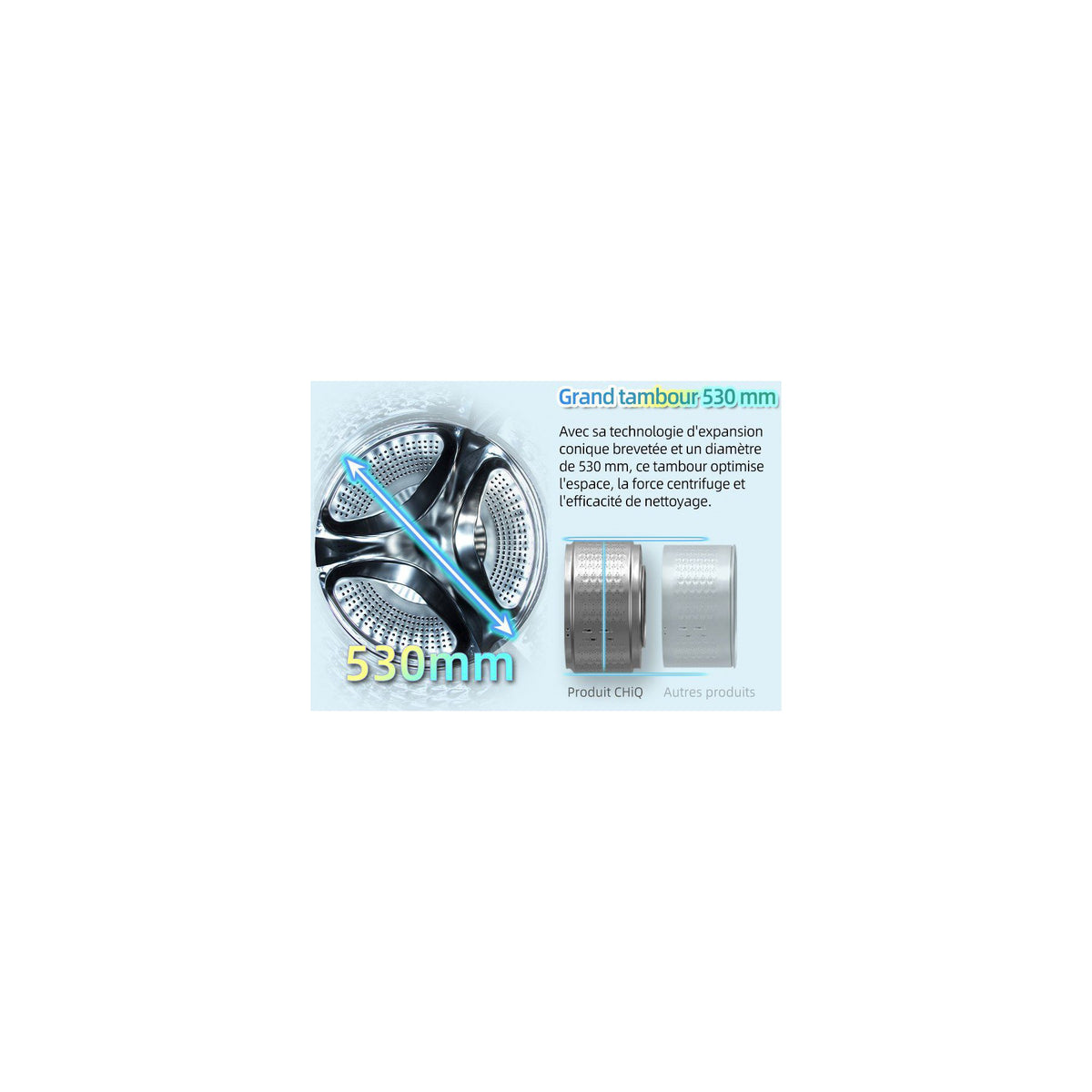 Lave linge hublot CHIQ CW07123863AX