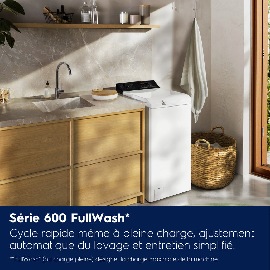 Lave linge top ELECTROLUX EW6TE612BA - 6 kg - 1200 tr/min - Classe A - Moteur induction