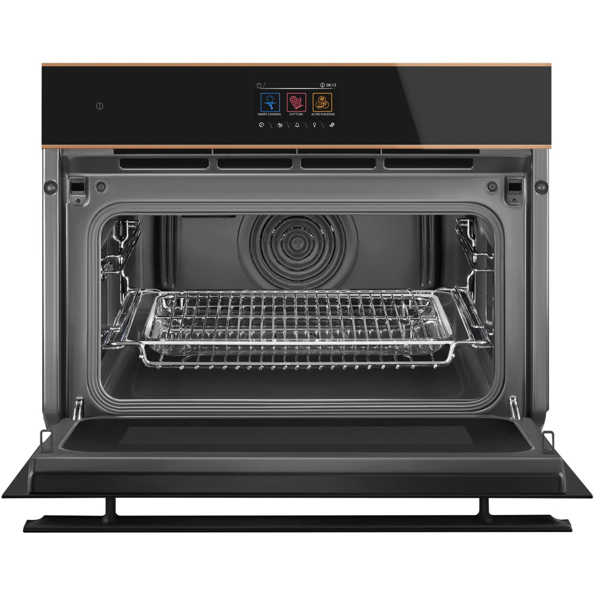Four micro onde combiné SMEG SO4604M2PNR - Hydrolyse - Rails télescopiques