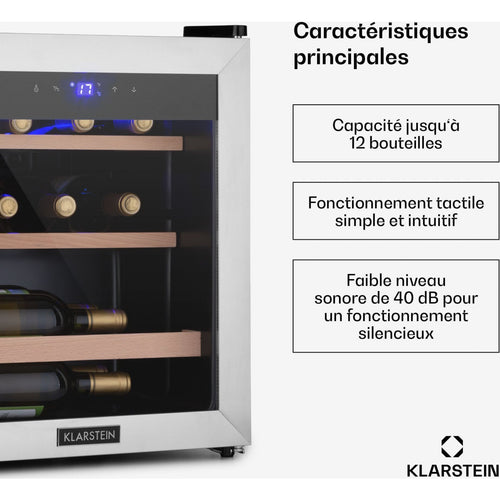 Cave à vin de service KLARSTEIN Vinamour 12 Uno 12 bouteilles 46L