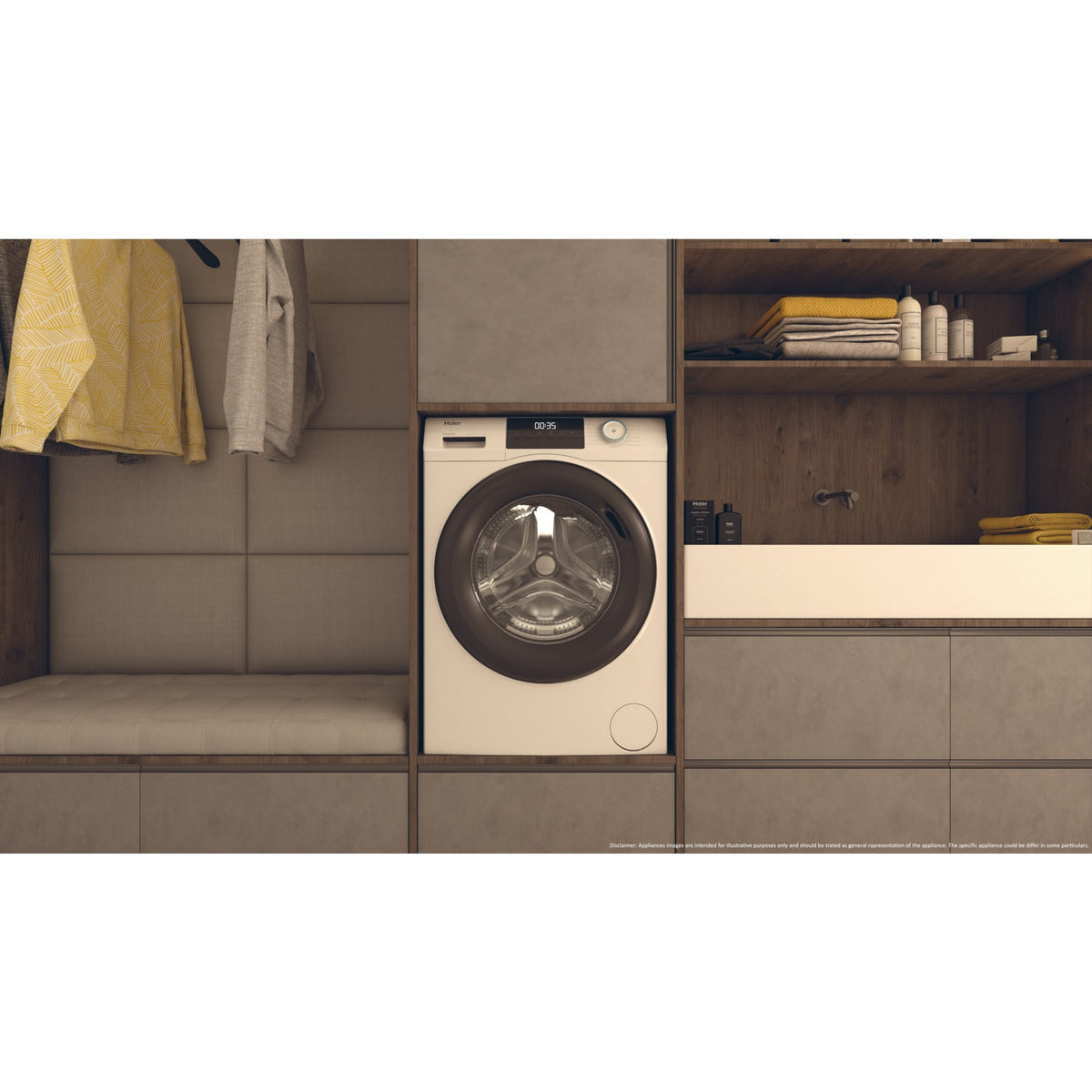 Lave linge hublot HAIER HW100-BP14929A-S - 10 kg - 1400 tr/min - Classe A - Moteur induction