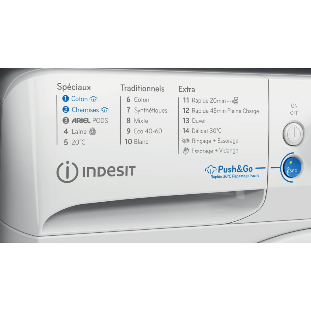 Lave linge hublot INDESIT BWE91296XWVFR - 9 kg - 1200 tr/min - Classe A - Moteur induction