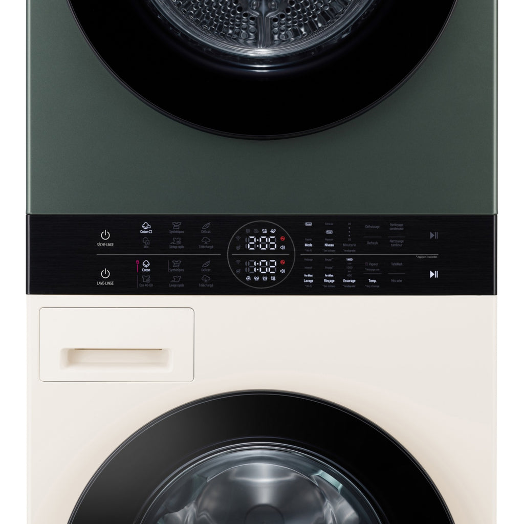Lave linge séchant hublot LG F214WT8GRBE - 12/10 kg - 1400 tr/min - Moteur direct drive - TurboWash - Vapeur - Connecté