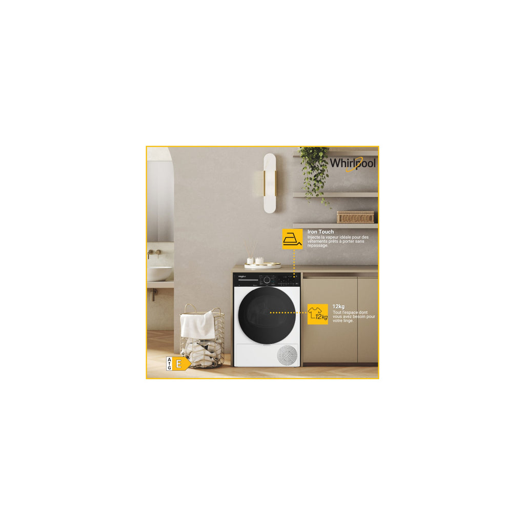Sèche linge pompe à chaleur WHIRLPOOL CWD122MWBSFR