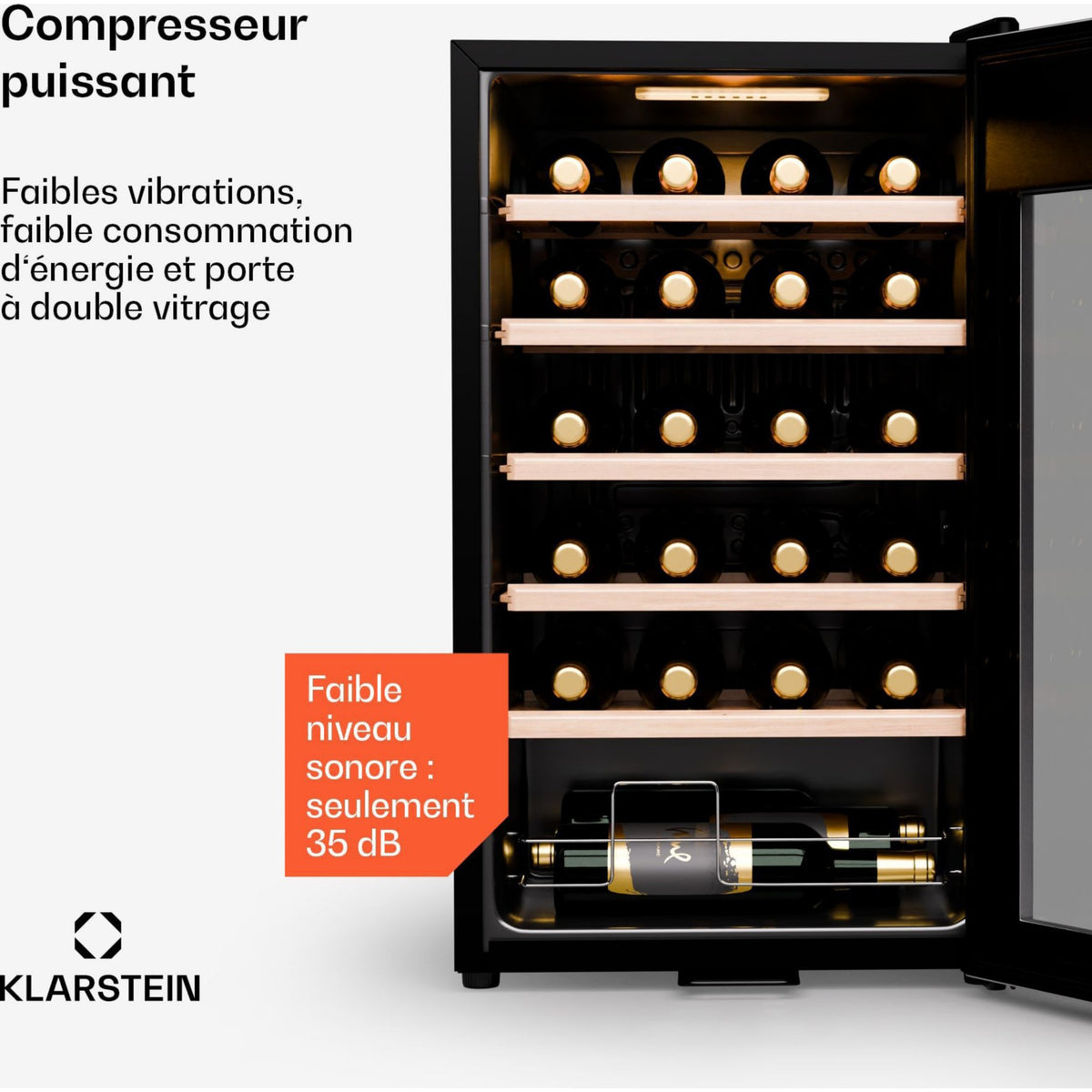 Cave à vin de service KLARSTEIN Shiraz Premium Smart 24 Wifi LED