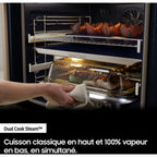 Four encastrable SAMSUNG NV7B6795JAK - Double cavité - Pyrolyse - Chaleur pulsée - Vapeur - Porte froide