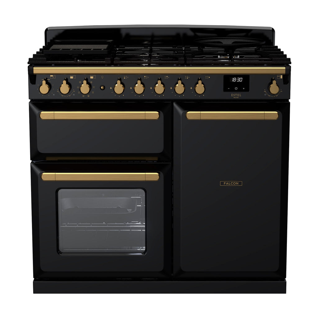 Piano de cuisson gaz FALCON ESTEL DELUXE TAB GAZ 100 CM NOIR BRILLAN