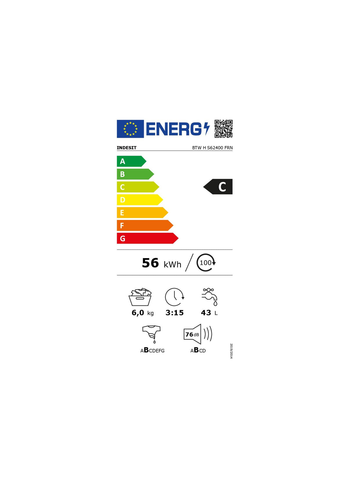 Lave linge top INDESIT BTWHS62400FRN Reconditionné