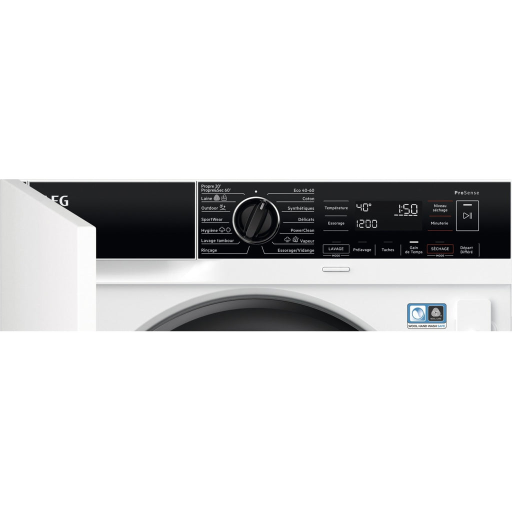 Lave linge séchant hublot encastrable AEG LWG88416BI - 8/4 kg - 1600 tr/min - Classe A - Moteur Inverter