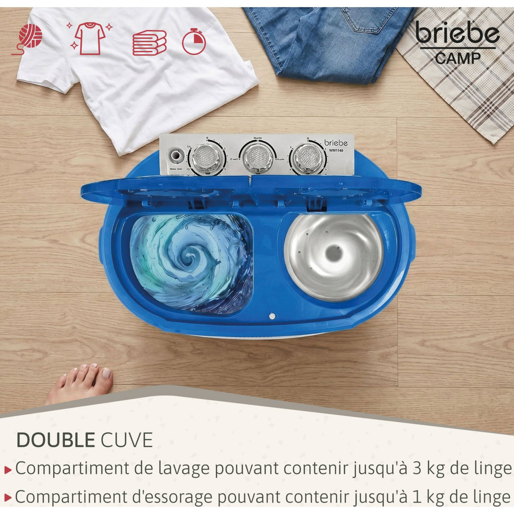 Lave linge portable BRIEBE avec Centrifugeuse 2 Compartimen WM1140B