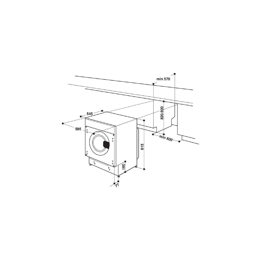 Lave linge séchant hublot encastrable WHIRLPOOL BIWDWG961485FR Reconditionné