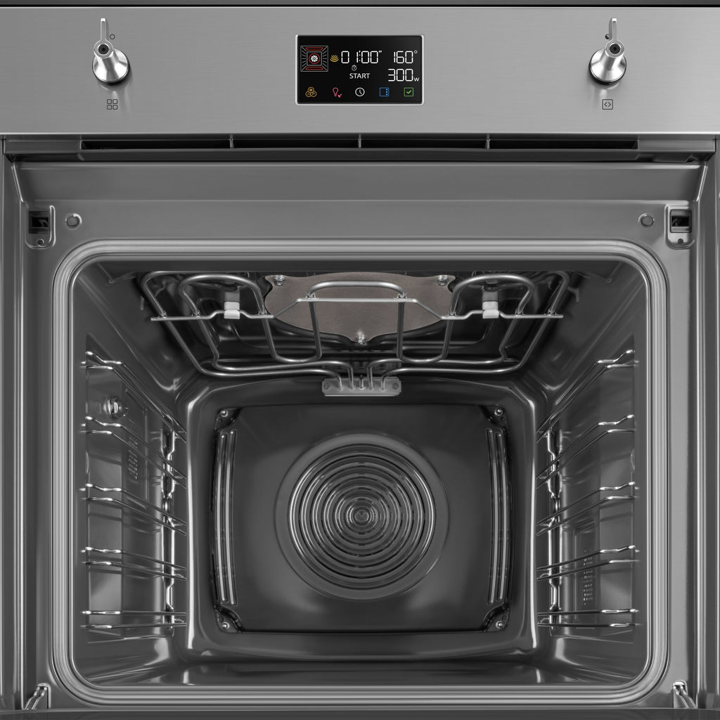 Four micro onde combiné SMEG SO6302M2X - Combiné micro-ondes - Hydrolyse - Porte froide - Rails télescopiques