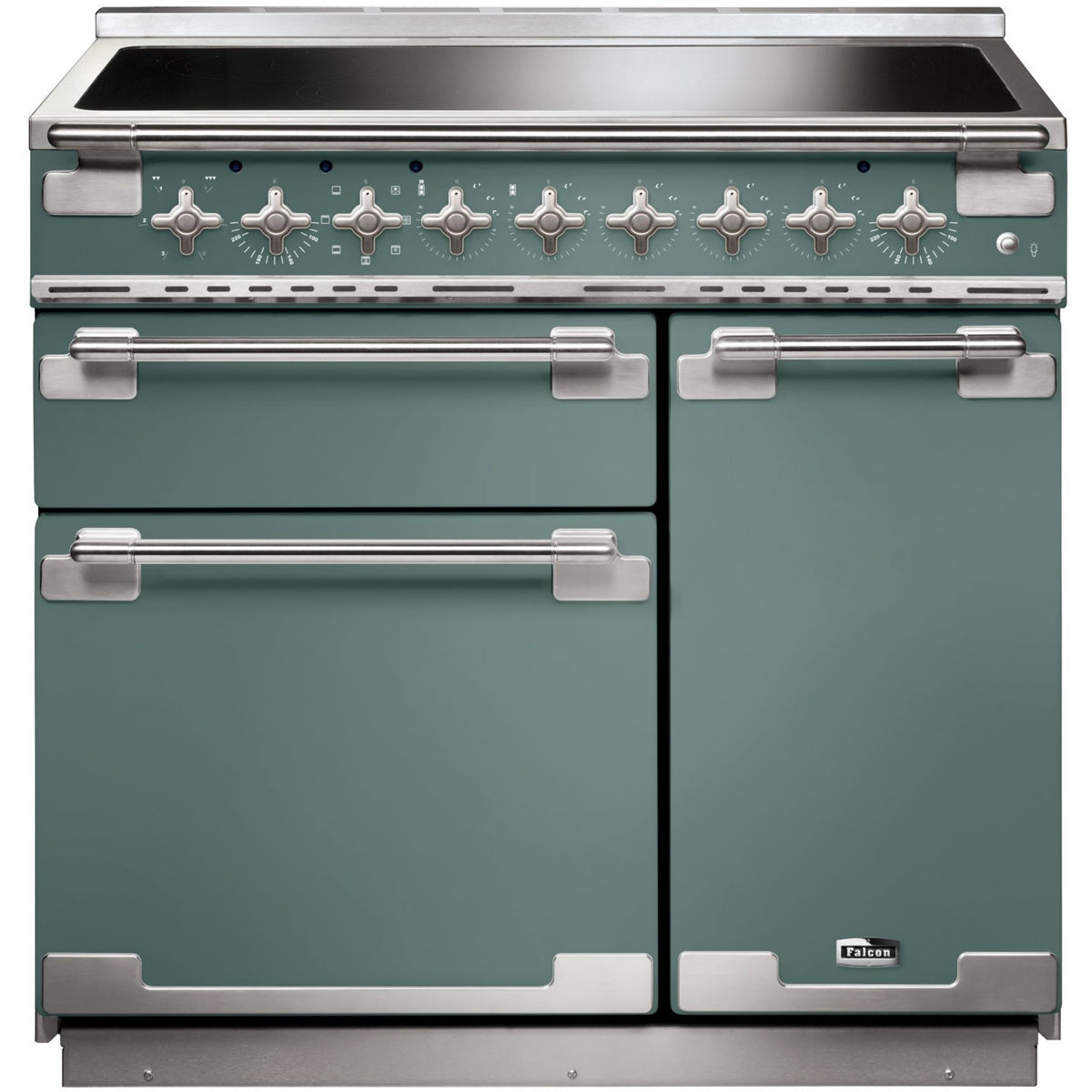 Piano de cuisson induction FALCON ELISE 90 VERT MINERAL MAT NICKEL BROSSÉ