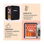 Mini réfrigérateur KLARSTEIN AudreyMini rétro 48L 2 étages 39 dB noir