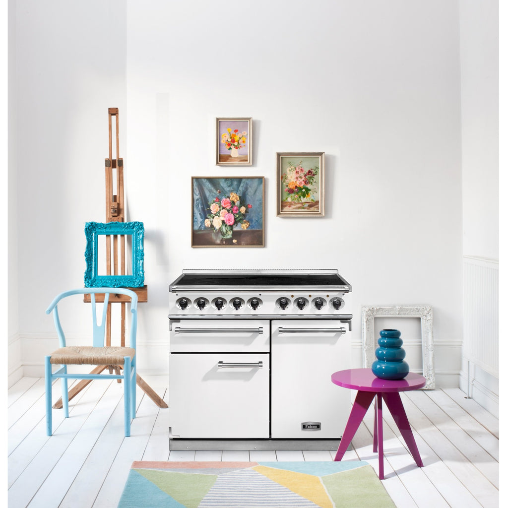 Piano de cuisson induction FALCON Semi Pro DELUXE 100 BLANC NICKEL BROSSÉ