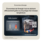 Lave linge séchant hublot LG F214WT8WH - 12/10 kg - 1400 tr/min - Classe A - Moteur AI Direct Drive - Connecté