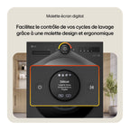 Lave linge hublot LG F14X76BSTA - 11 kg - 1400 tr/min - Classe A - Moteur direct drive - Autodosage - Wifi - Noir