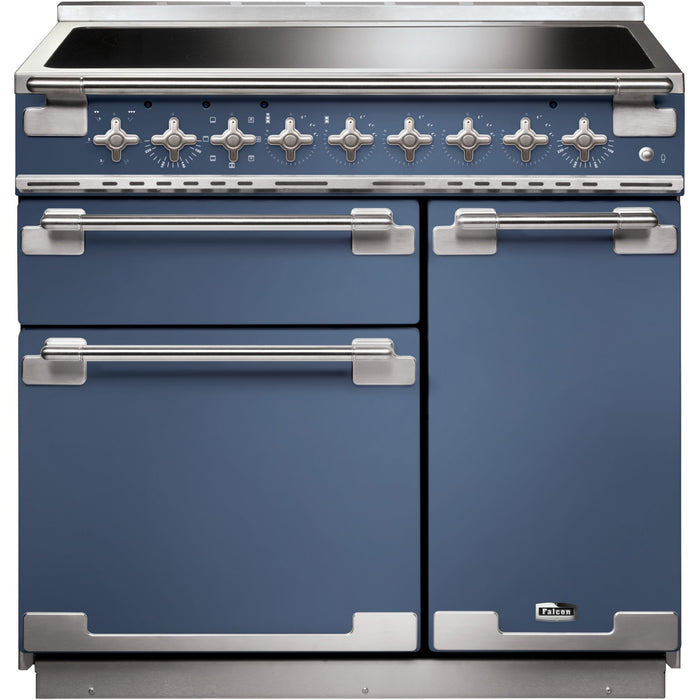 Piano de cuisson induction FALCON ELISE 90 ROCHE BLEUE NICKEL BROSSÉ