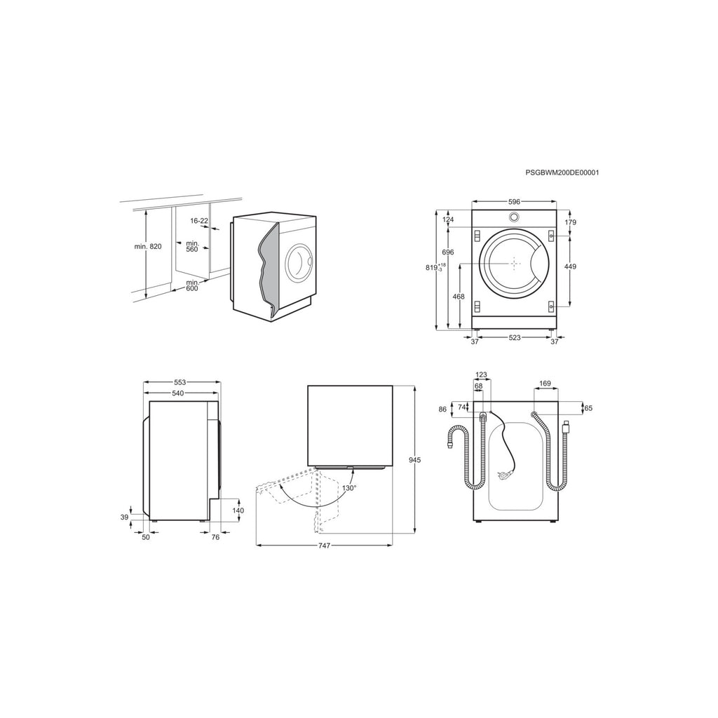 Lave linge hublot ELECTROLUX EW8F3814BI - 8 kg - 1400 tr/min - Classe A - Moteur induction