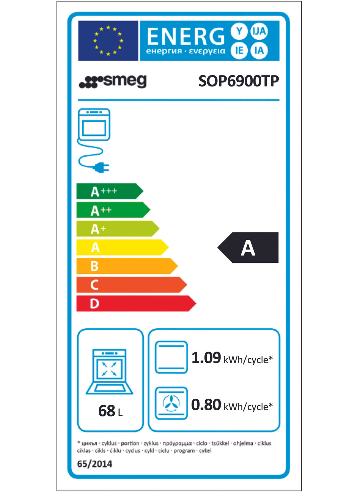 Four encastrable SMEG SOP6900TP - Pyrolyse - Chaleur tournante - Porte froide