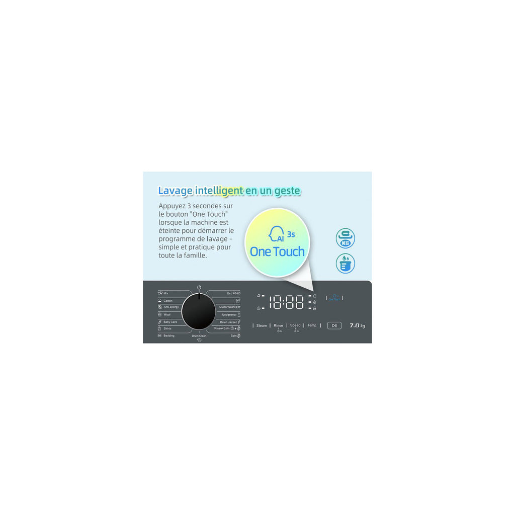 Lave linge hublot CHIQ CW07123863AX