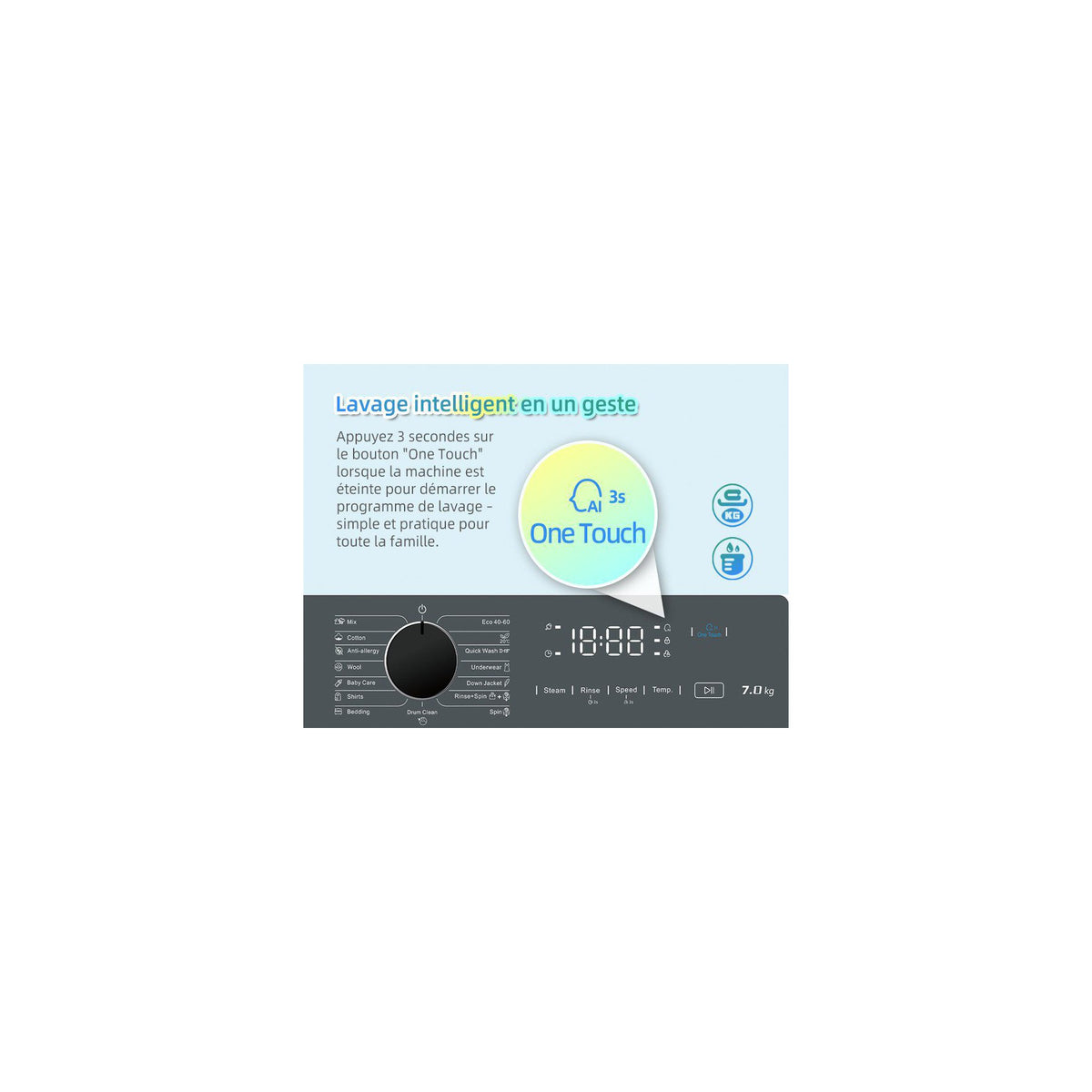 Lave linge hublot CHIQ CW07123863AX