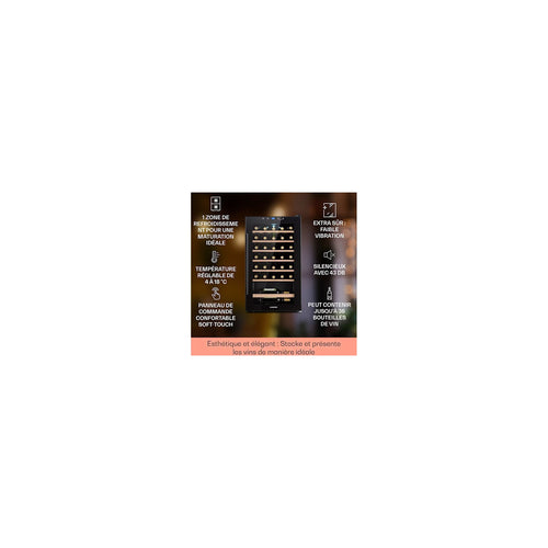Cave à vin de service KLARSTEIN Barossa 32 Uno - 95L - Noir
