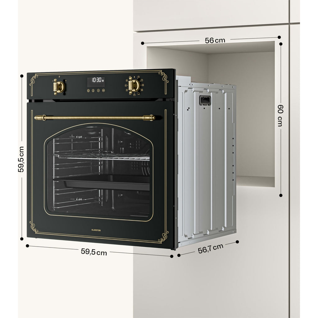 Four encastrable KLARSTEIN 60 cm pyrolyse 3150W 76L Noir Victoria