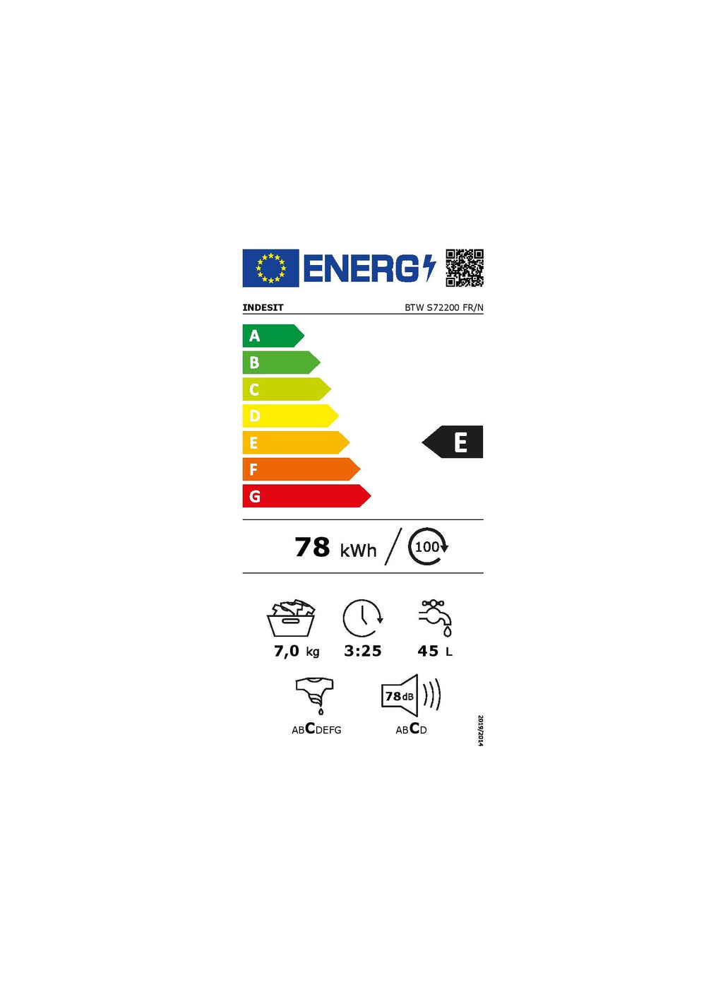 Lave linge top INDESIT BTWS72200FR/N Reconditionné