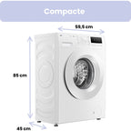 Lave linge compact LISTO LF510-L2b - 5 kg - 1000 tr/min - Classe A - Moteur induction