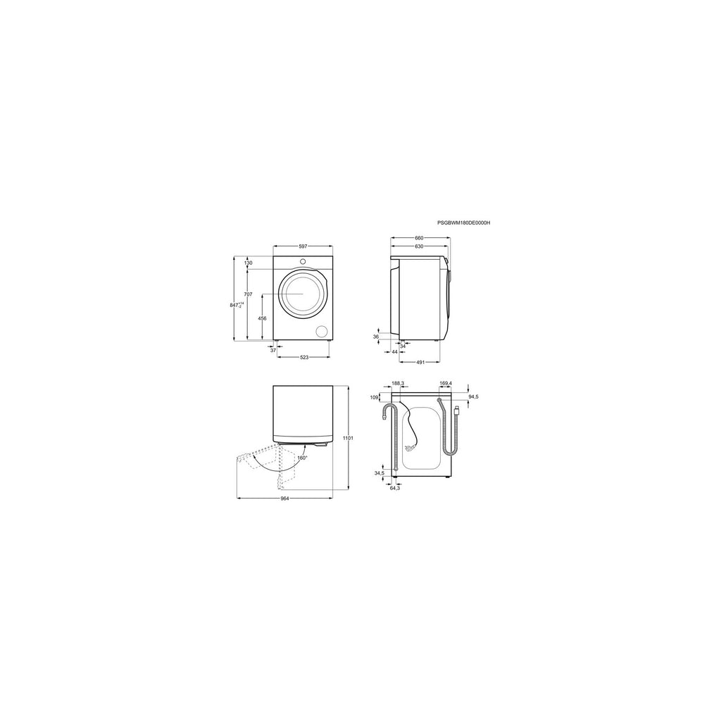 Lave linge hublot AEG L6FBR142G Reconditionné