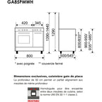 Cuisinière gaz GLEM GA85PMWH