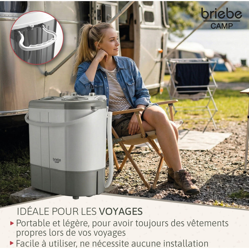 Lave linge portable BRIEBE avec Centrifugeuse 2 Compartimen WM1140