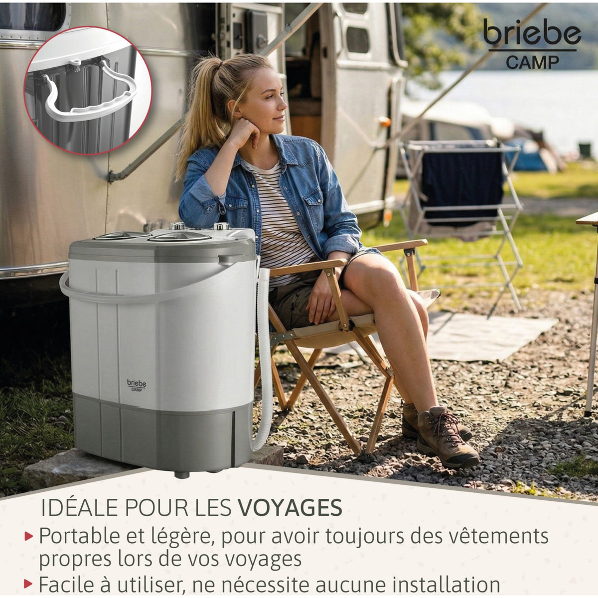 Lave linge portable BRIEBE avec Centrifugeuse 2 Compartimen WM1140