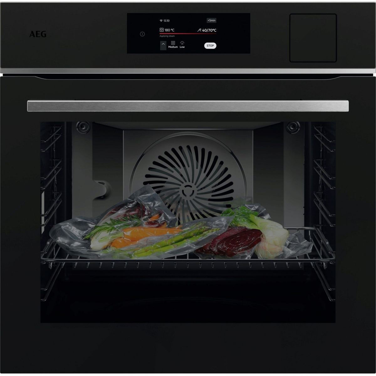 Four encastrable fonction vapeur AEG TP8SB731AT - Chaleur tournante - Combiné vapeur - Hydrolyse - Porte froide - noir Matt