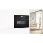 Four micro onde combiné BOSCH CMG7761B1 - Combiné micro-ondes - Pyrolyse - Porte froide - série 8 - Air Fry - Wifi