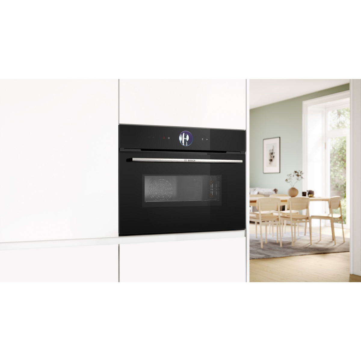 Four micro onde combiné BOSCH CMG7761B1 - Combiné micro-ondes - Pyrolyse - Porte froide - série 8 - Air Fry - Wifi