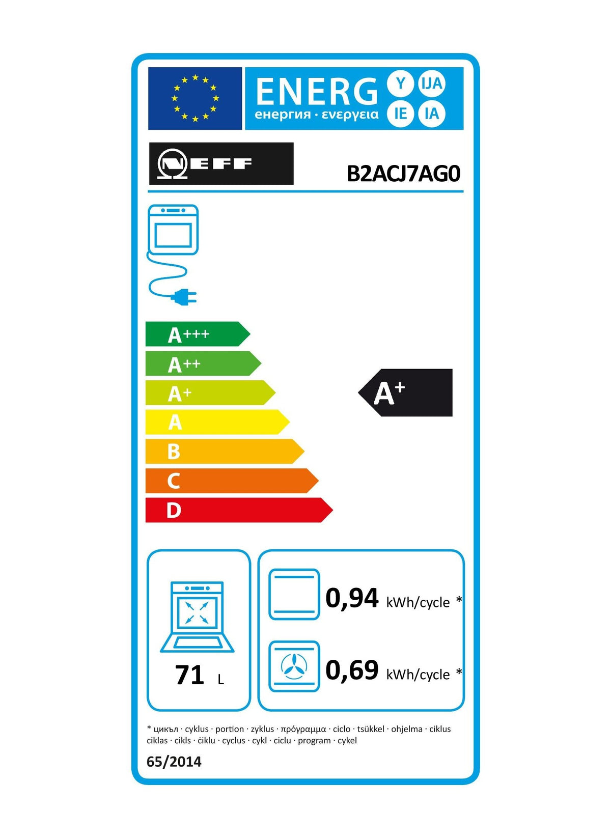 Four encastrable NEFF B2ACJ7AG0 - Pyrolyse - Chaleur pulsée - Porte froide - Air Fry - Graphite Grey