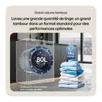 Lave linge hublot LG F34X56WHST - 13 kg - 1400 tr/min - Classe A - Moteur direct drive - Connecté