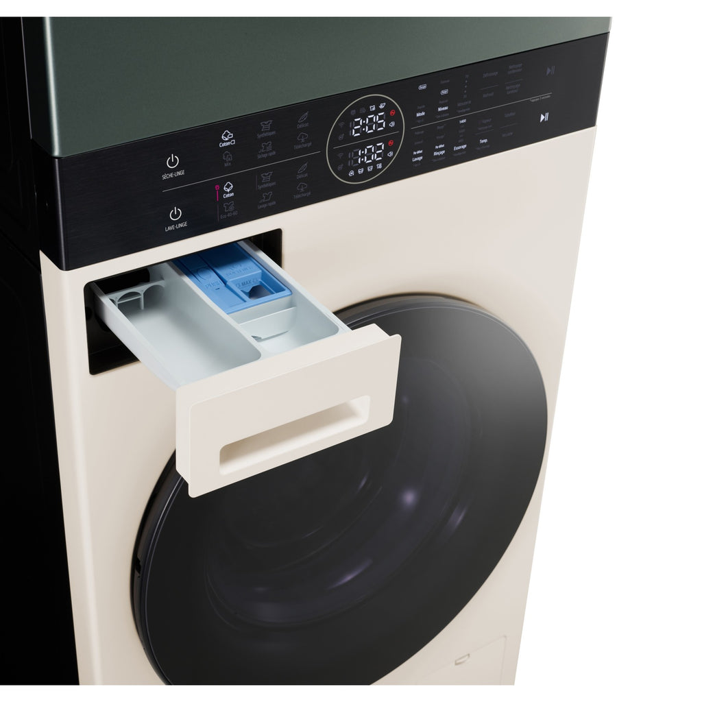 Lave linge séchant hublot LG F214WT8GRBE - 12/10 kg - 1400 tr/min - Moteur direct drive - TurboWash - Vapeur - Connecté