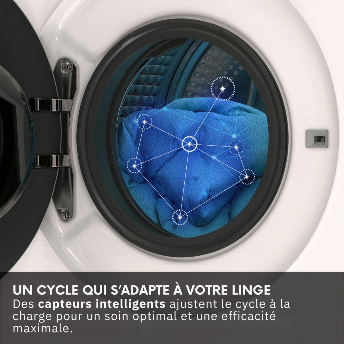Lave linge compact HAIER HW50-BP12307U1-S - 5 kg - 1200 tr/min - Classe A - Moteur induction - Connecté